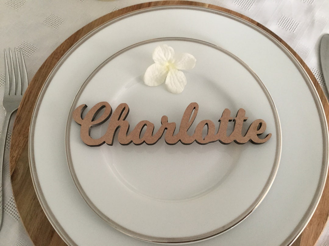 Classic Wedding Place Names, Rustic Wedding Place Card Setting, Laser