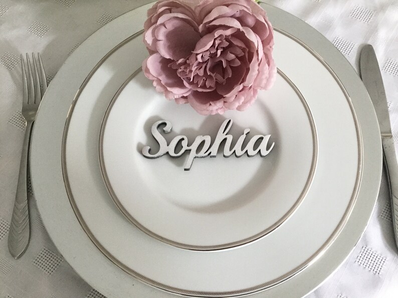 Wooden Place Names Table Place Name Place Setting Laser Cut Etsy