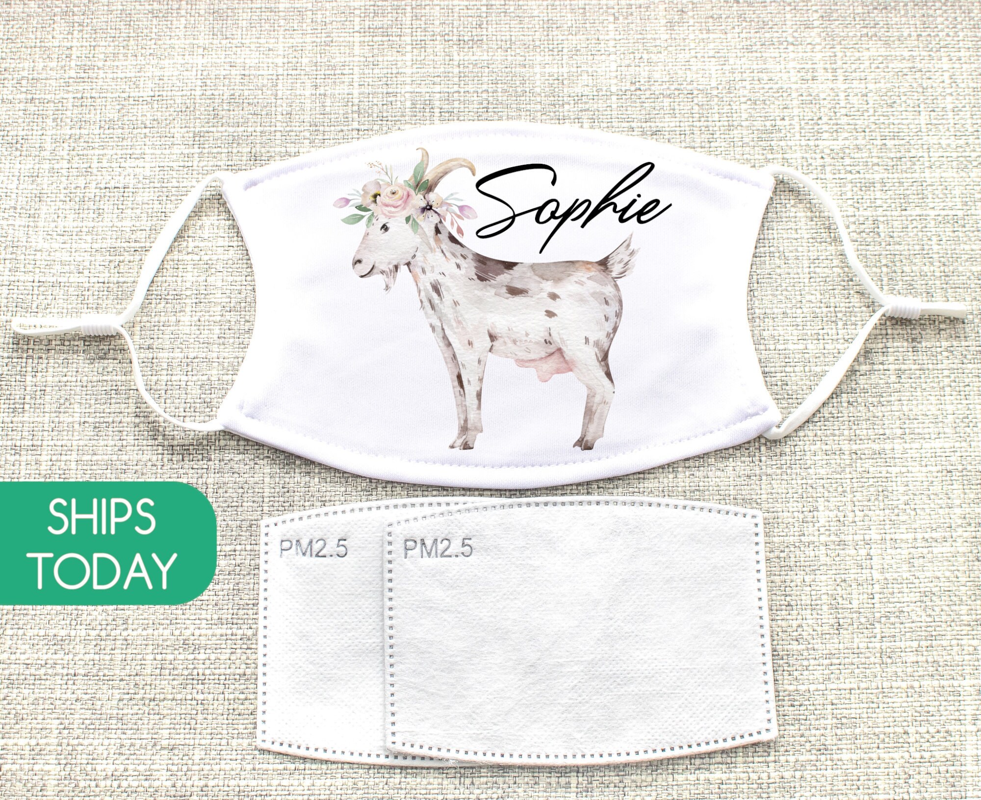 Goat Face Mask Adult Goat Face Mask with Filter Pocket & 2 Etsy