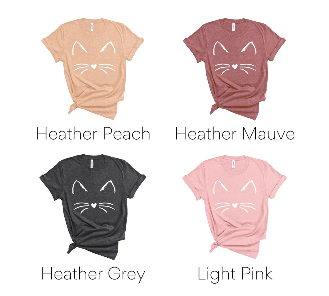 Cat Face Shirt for Women Cat T Shirt for Her Gift for Cat Etsy