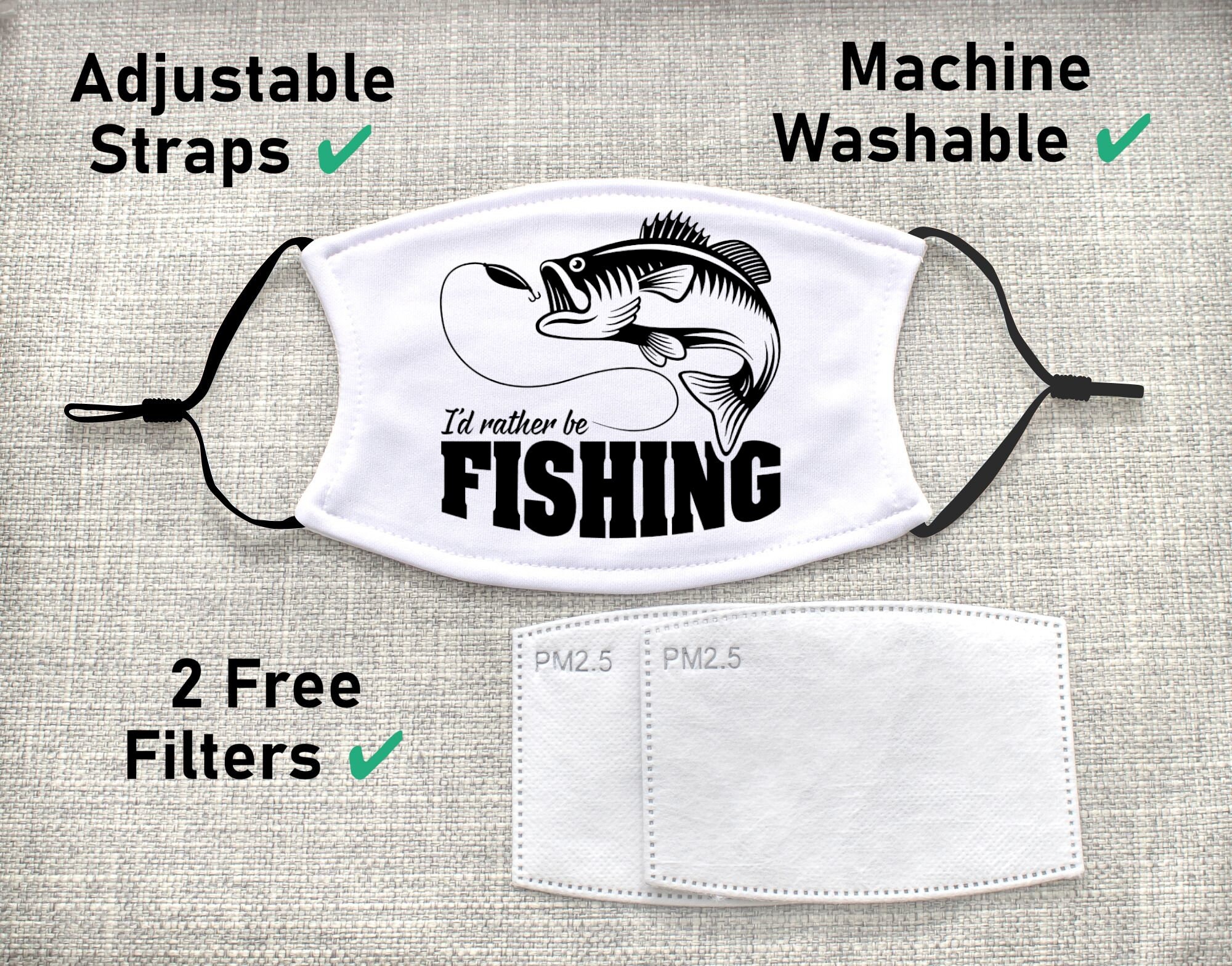 Fishing Face Mask for Men & Kids Fish Mask Adult and Child Etsy