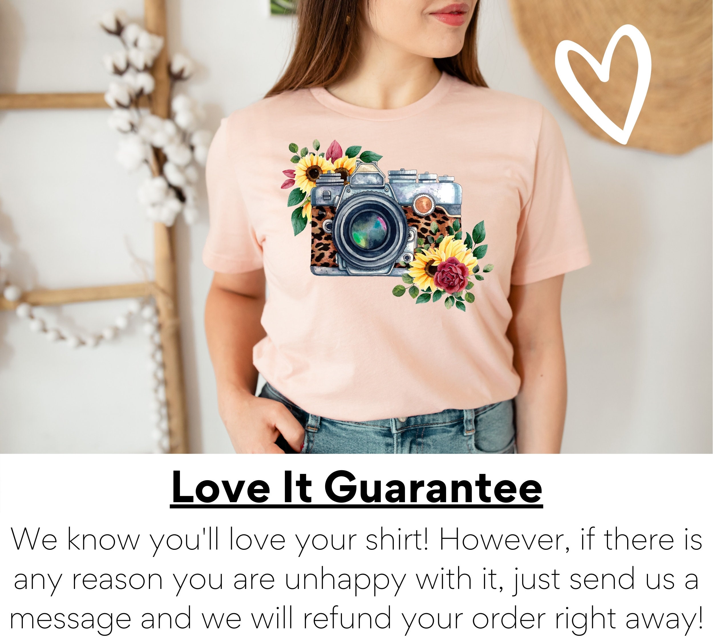 Camera Shirt for Photographer Floral Camera T Shirt for Her Etsy