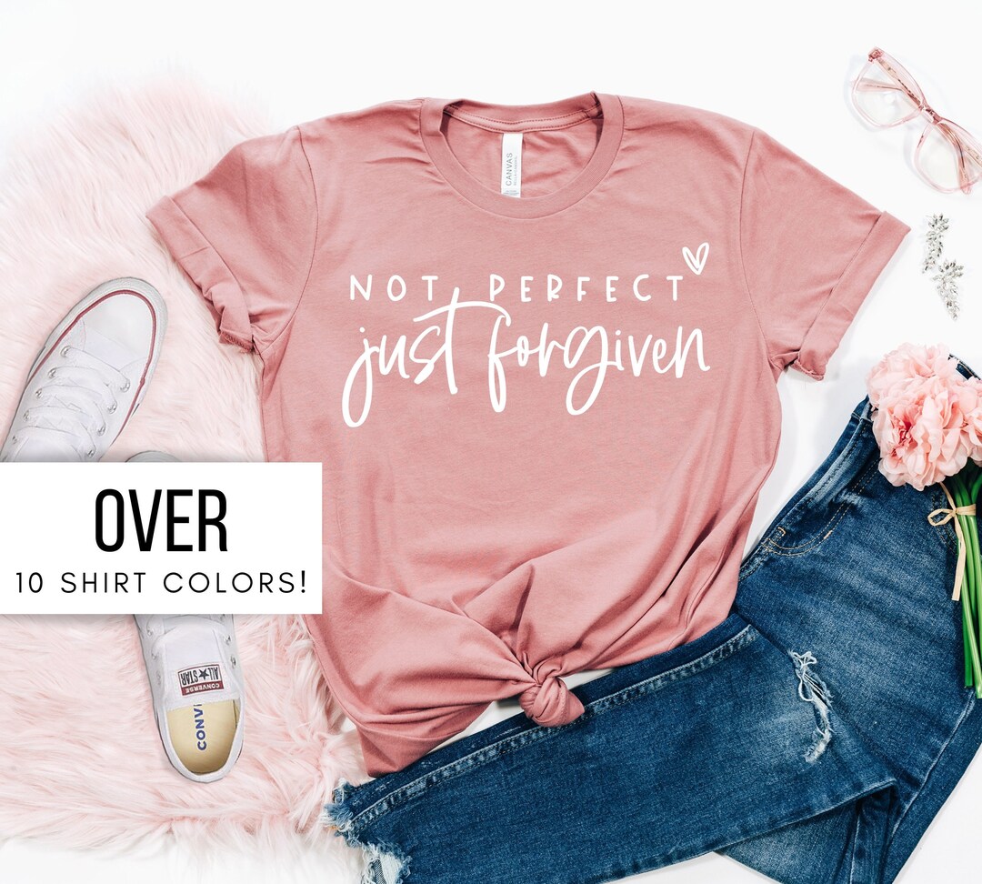 Easter Tshirt for Women Not Perfect Just Forgiven Christian - Etsy