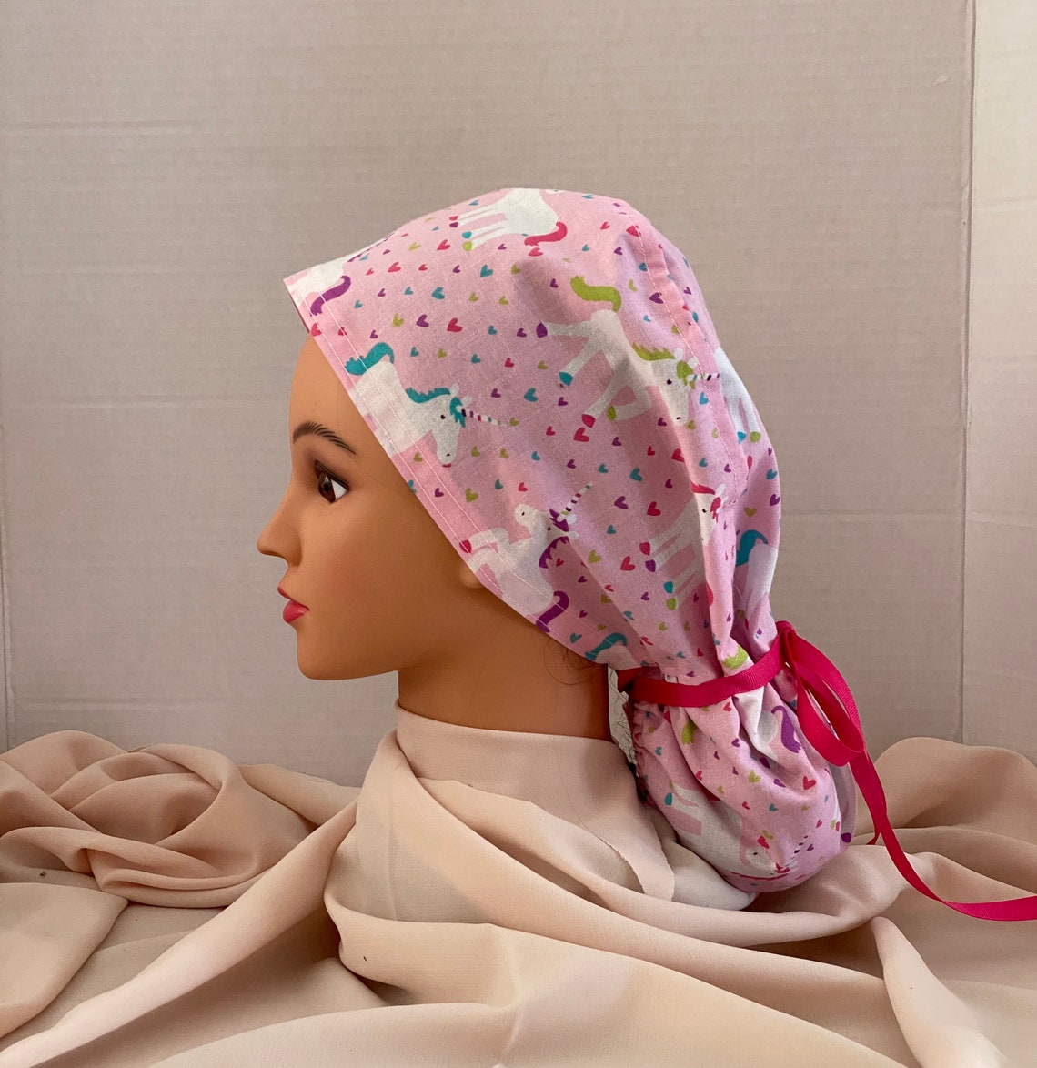 Ponytail/long Hair unicorn Scrub Cap Etsy Hong Kong