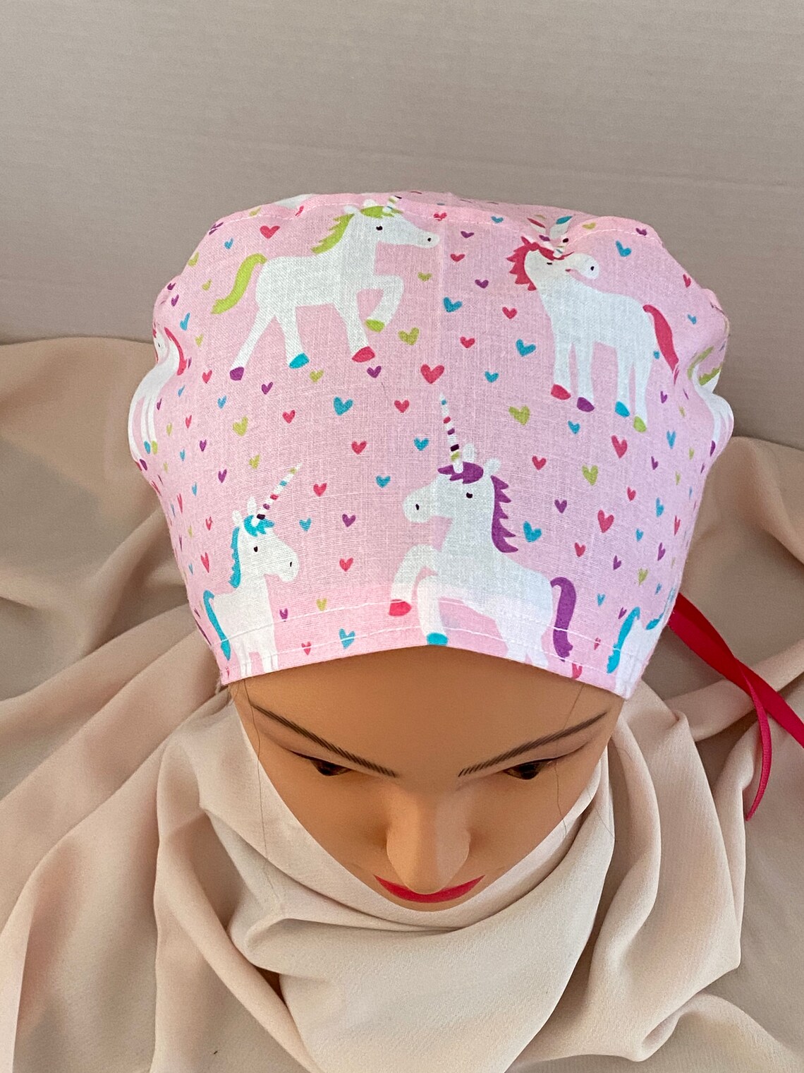 Ponytail/long Hair unicorn Scrub Cap Etsy Hong Kong