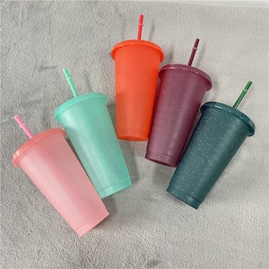 Glitter Cold Cup, Personalized, Reusable Tumbler Cup, Reusable Cup With Straw, Children, Kid Cups, Adult Cup, Water