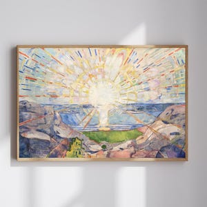 Edvard Munch&#39;s Solenintro (1913) Print, Fine Art Wall Decor, Sun on Beach, Coastal Decor, Home or Office,