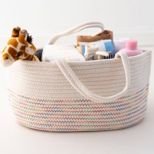 Nappy Caddy - Diaper Storage Basket Organiser - Rainbow