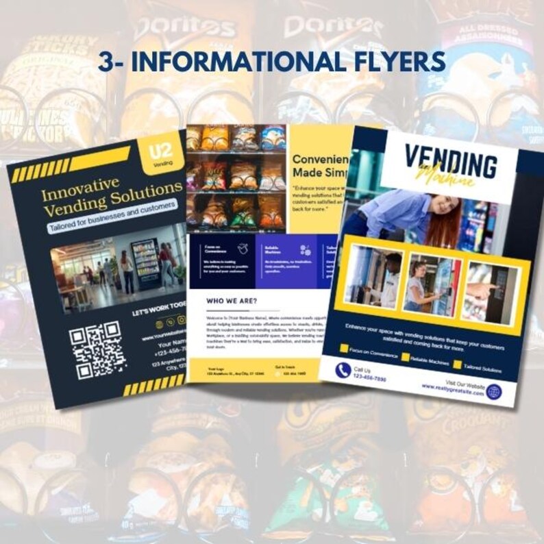 Vending Machine Pamplet Vending Machine Business Starter Bundle | Editable Canva Templates for ...