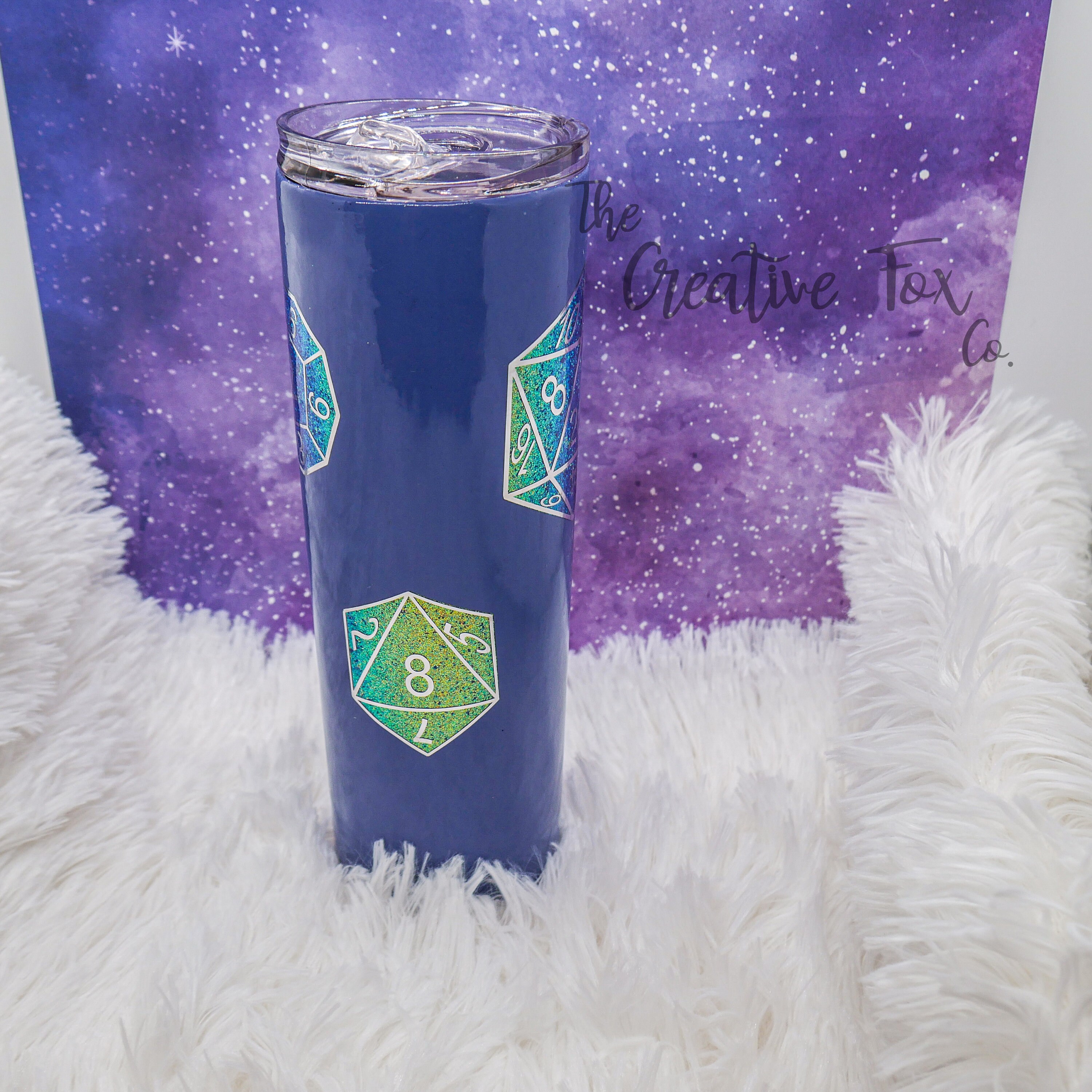 Purple Dice Set Peekaboo Tumbler 20oz Skinny Stainless Steel Etsy