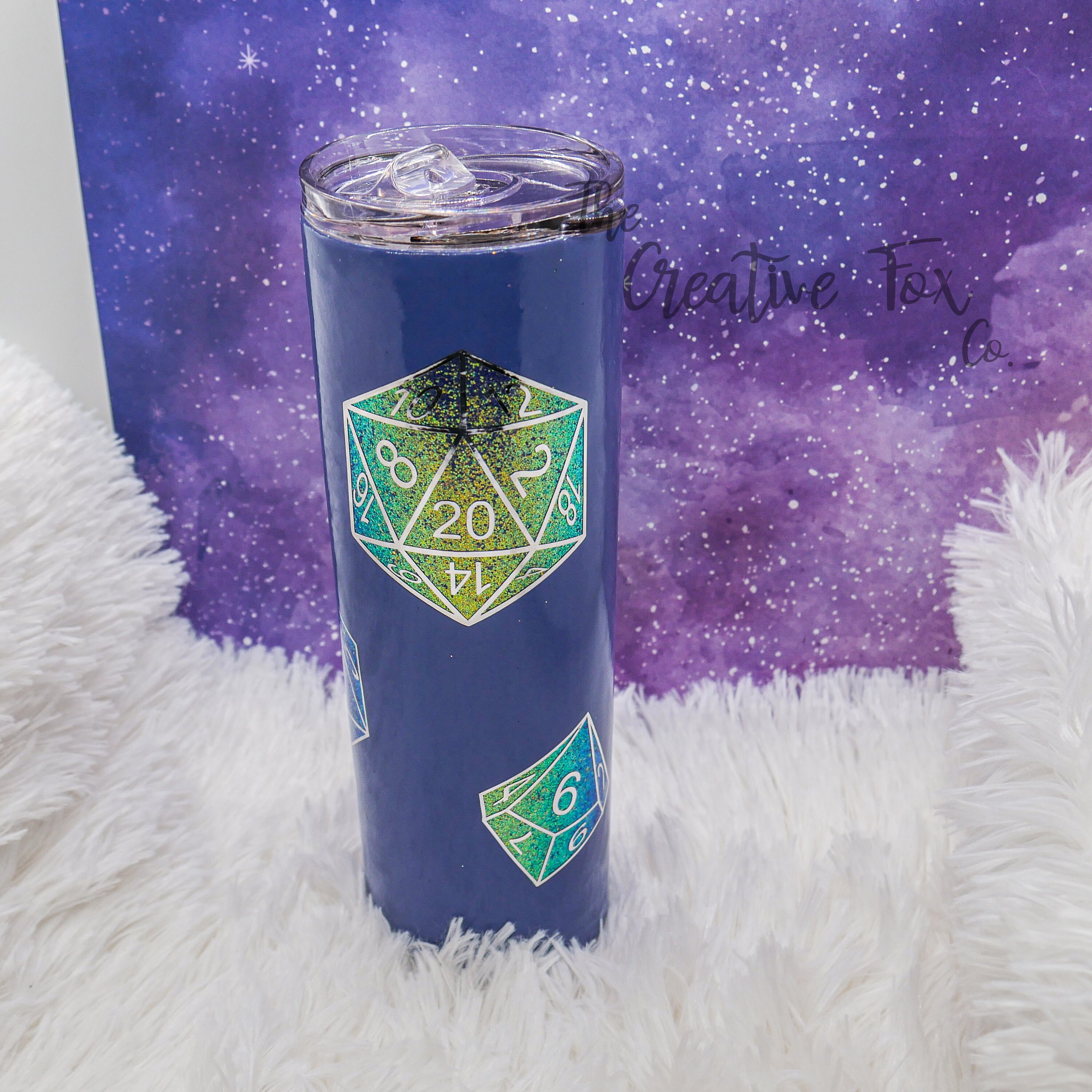 Purple Dice Set Peekaboo Tumbler 20oz Skinny Stainless Steel Etsy