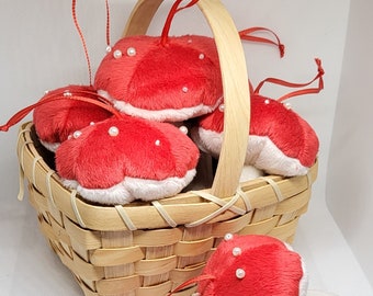 Mushroom Ornament Sets - Beaded Minky