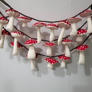 Handmade Mushroom Garland Fall Decor
