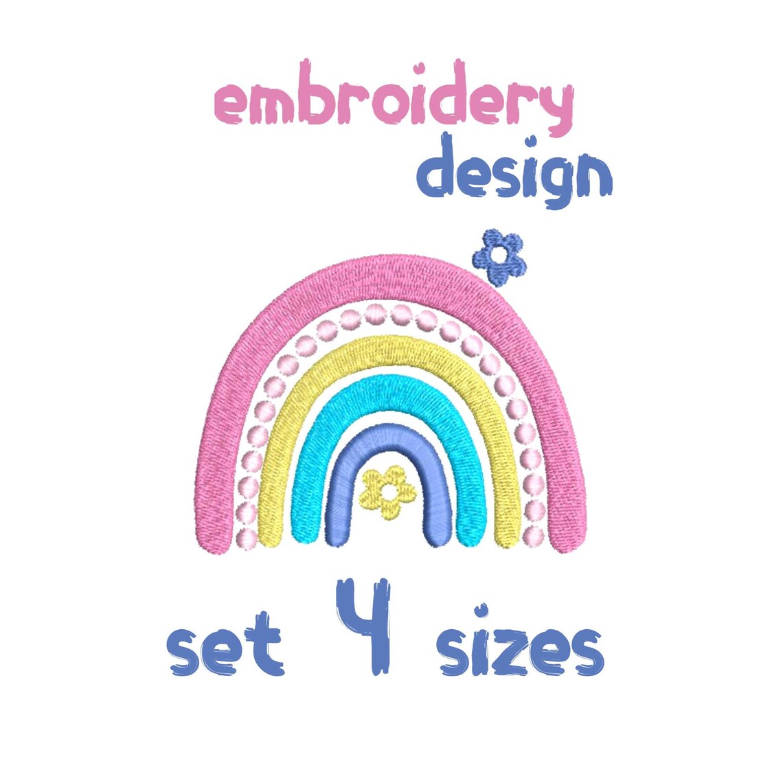 Embroidery Designs Rainbow Embroidery Design Flowers Etsy