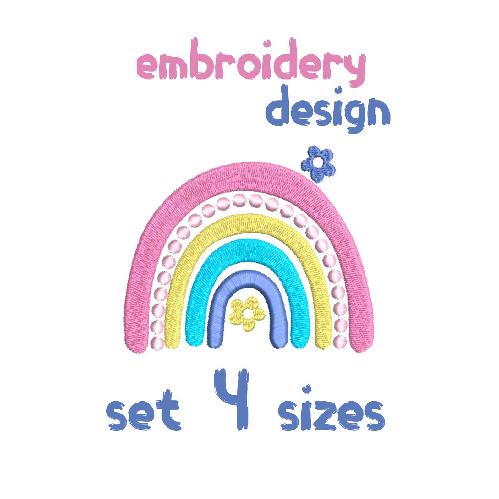 Embroidery Designs Rainbow Embroidery Design Flowers Etsy