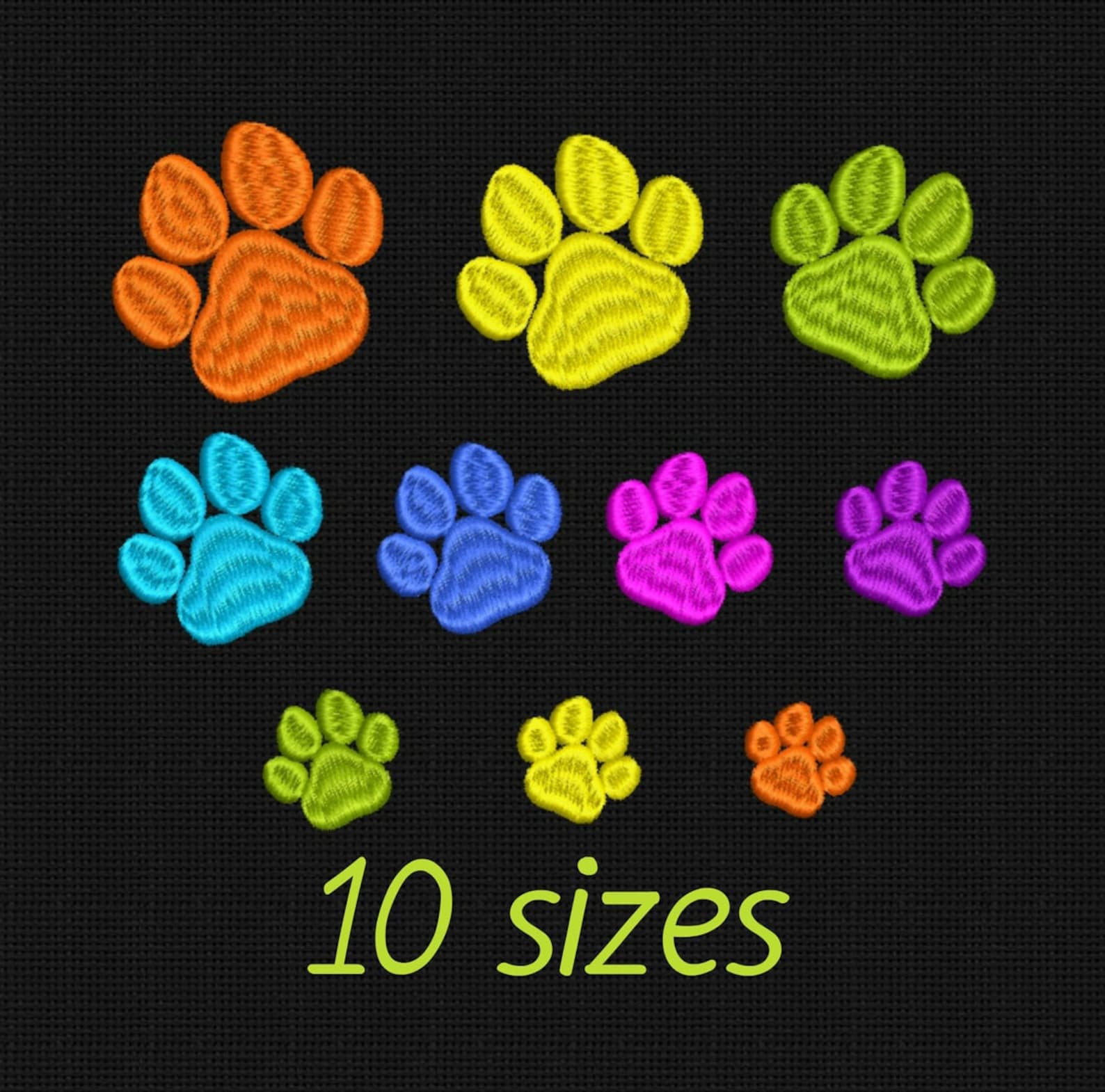 Animals Embroidery Design, Paw Print Embroidery Designs Dog Etsy