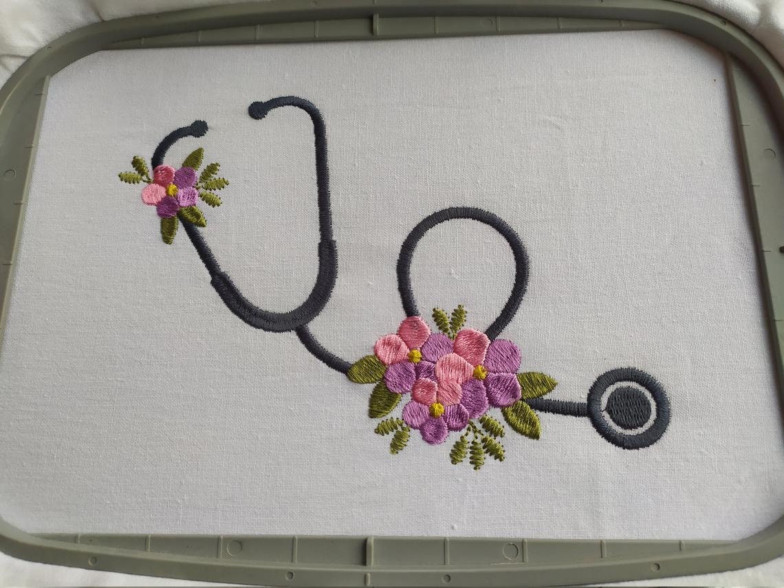 Medical Embroidery Design Flower Embroidery Designs Etsy