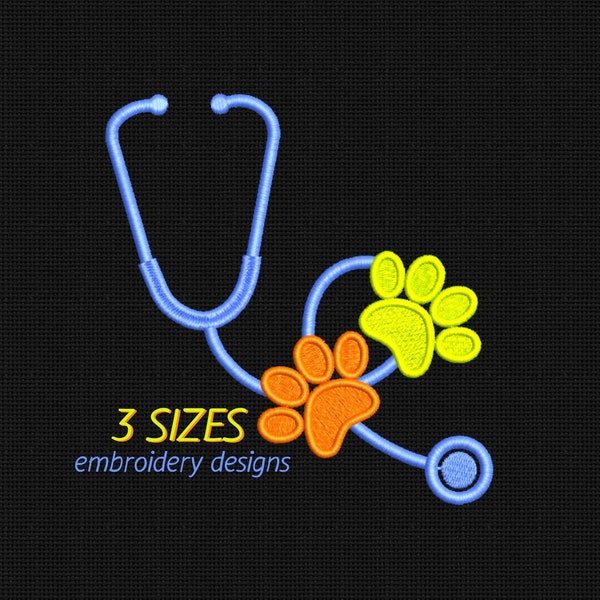 Paw Print Embroidery Design, Medical Embroidery Designs