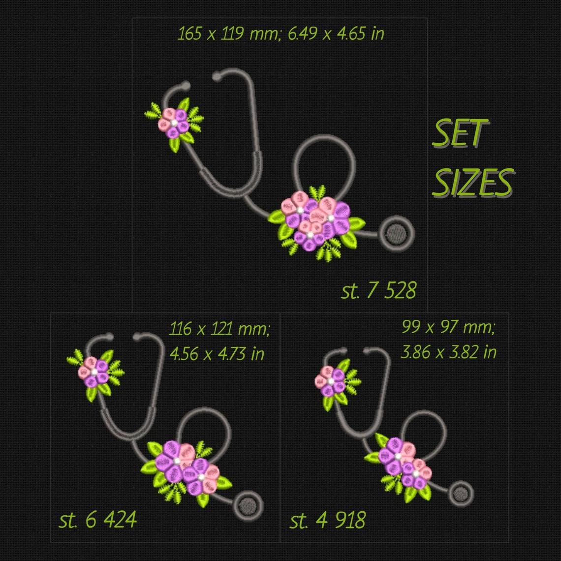 Medical Embroidery Design Flower Embroidery Designs Etsy