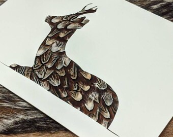 Roe Deer Pheasant Feather Mount Wall Mount Decor Decoration Country Art Man Cave
