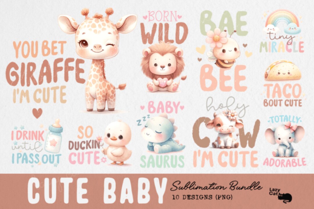 Watercolor Safari Animals PNG Bundle 35 Whimsical Baby Animal Clipart ...