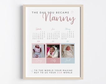 Personalised Nanny Gift, Gifts from Grandchildren, Gifts for Nanny, Grandma Gift, Nanny Print, Nanna Print, Nain Gift, Mothers Day Gift