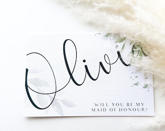 Personalised Botanical Bridesmaid Card, Will You Be My Bridesmaid Card, Bridesmaid Proposal Card, Botanical Theme Wedding, Flower Girl Card