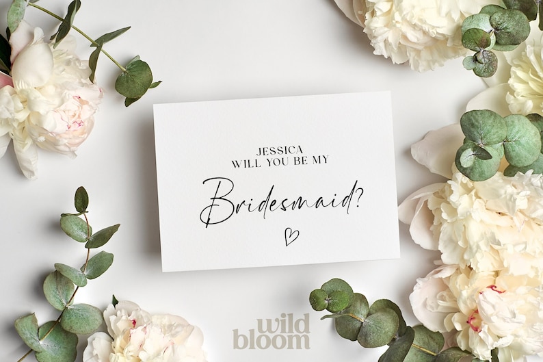 Personalised Will You Be My Bridesmaid Card, Bridesmaid Proposal, Maid of Honour Card, Bridesmaid Card, Bridal Shower, Postcard Style Card image 1