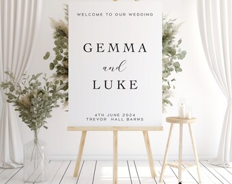 Welcome Sign Wedding Template, Welcome Wedding Sign, Modern Welcome Sign, Large Wedding Sign, Minimalist Wedding Sign, A1 Wedding Sign
