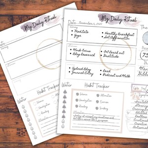 Daily Ritual Printable with Moon Phase  and Cycle Tracker