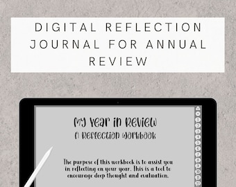 Annual Reflection and Gratitude Digital Journal with Questions and Prompts