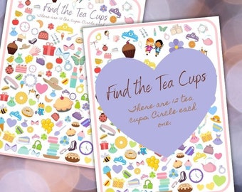 Tea Party Find the Tea Cup Game - Digital Printable