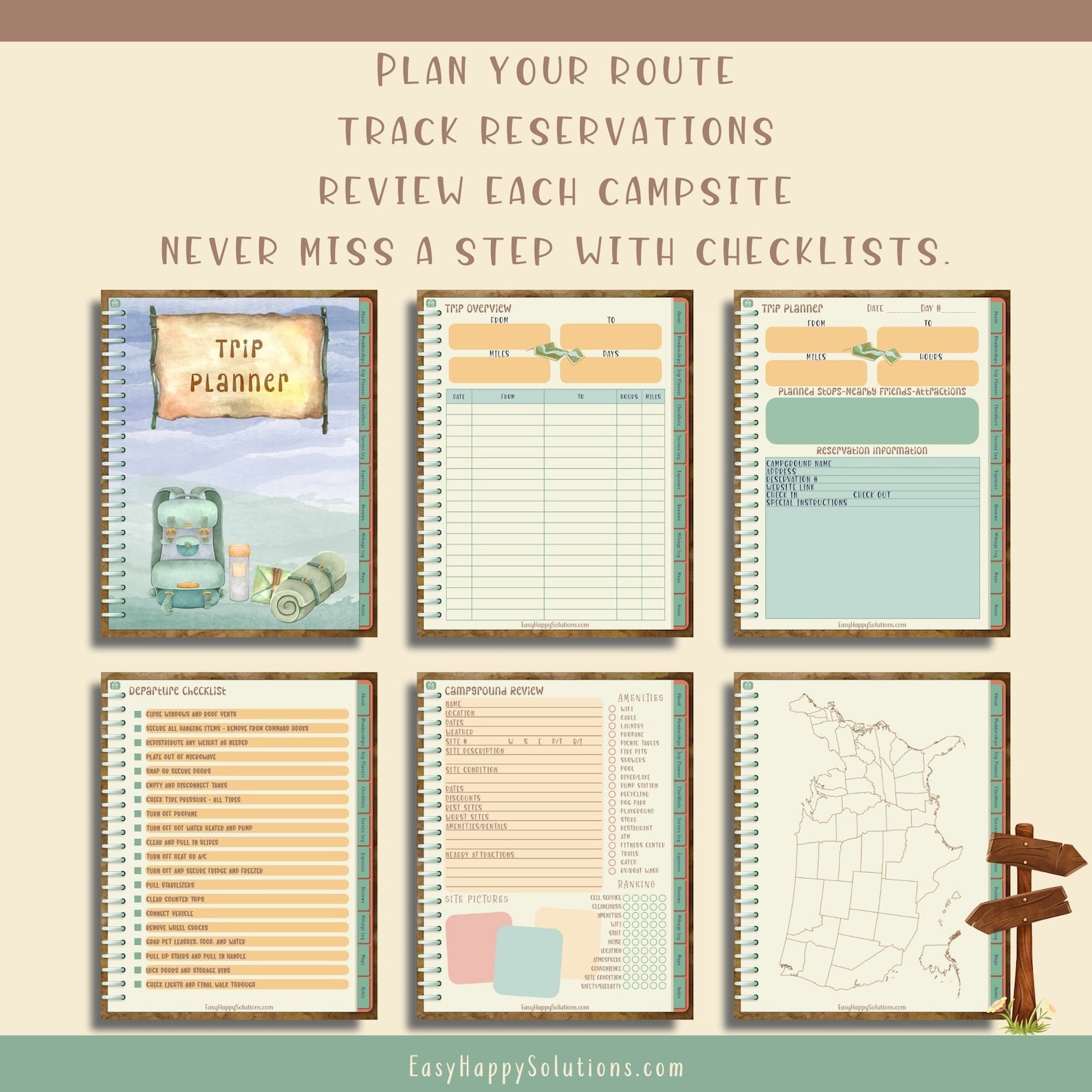 Digital RV Travel Journal RV Trip Planner RV Travel Tracker Etsy