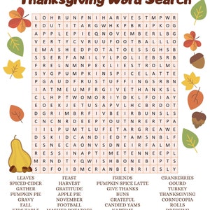 The ULTIMATE Thanksgiving Activity Bundle for All Ages Word Search The ULTIMATE Thanksgiving Activity Bundle for All Ages Word Search