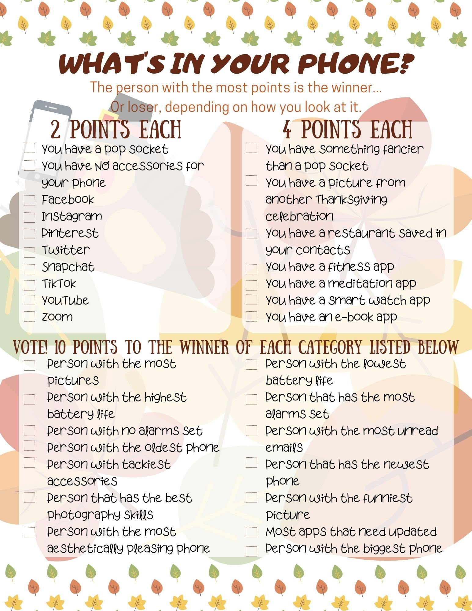 Thanksgiving What s In Your Phone Game Friendsgiving Etsy thanksgiving-what-s-in-your-phone-game-friendsgiving-etsy