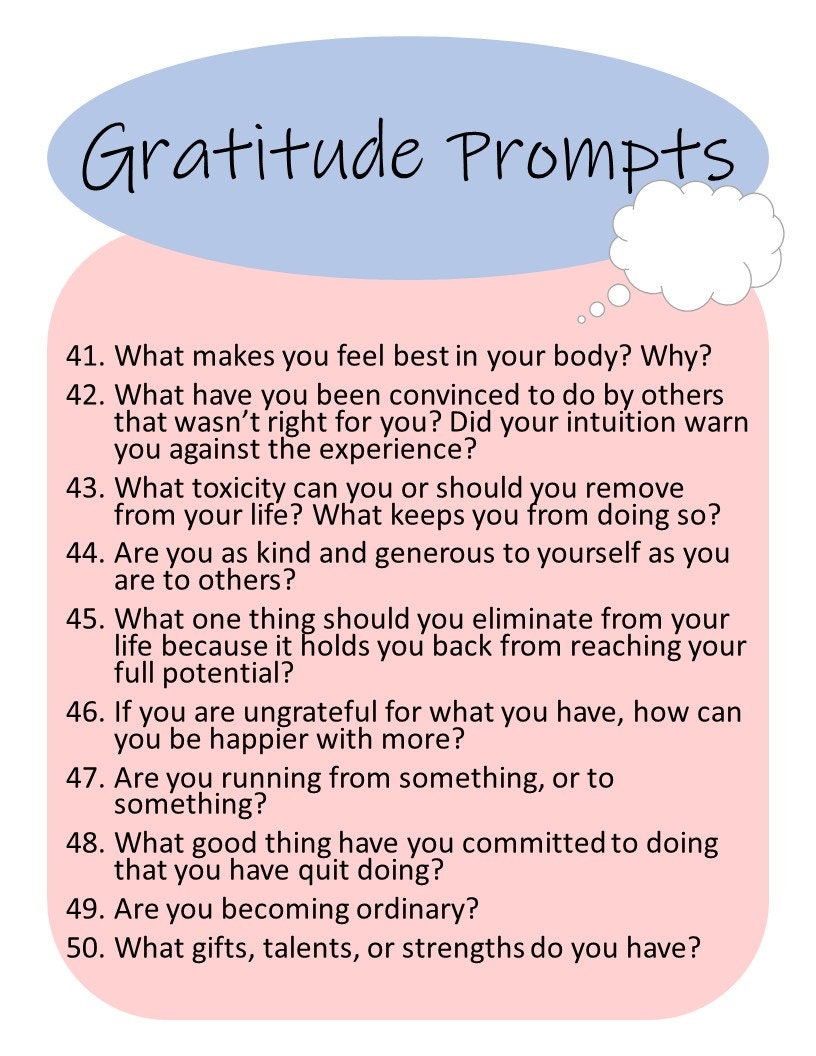 100 Meaningful Gratitude Prompts Gratitude (Download Now) 