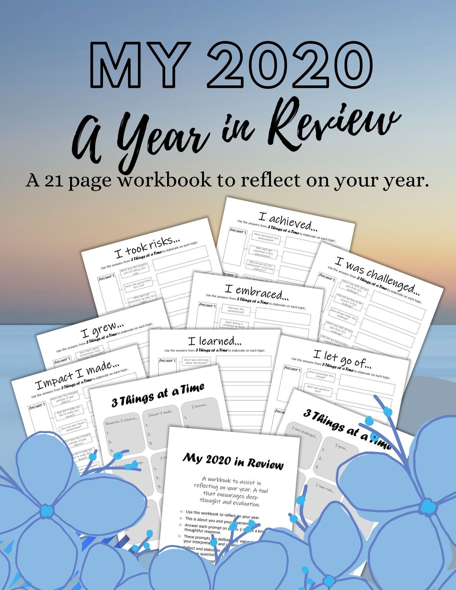 End Work Book End of Year Reflection Workbook, Self-guided Workbook, Thought ...
