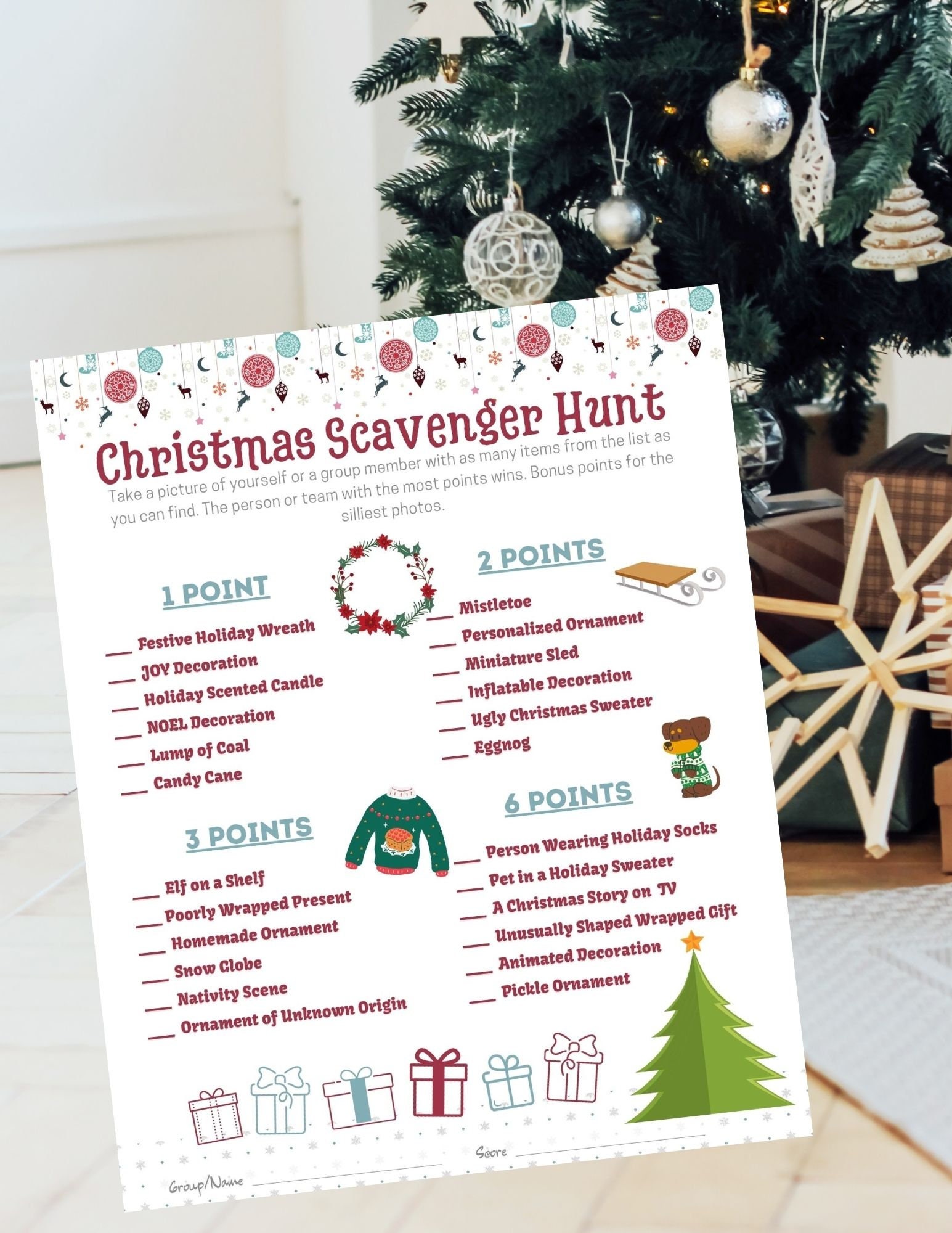 Christmas Activity Printable Neighborhood Scavenger Hunt - Etsy
