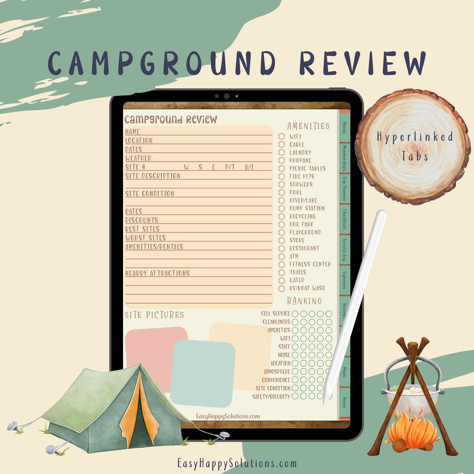 Digital RV Travel Journal RV Trip Planner RV Travel Tracker Etsy
