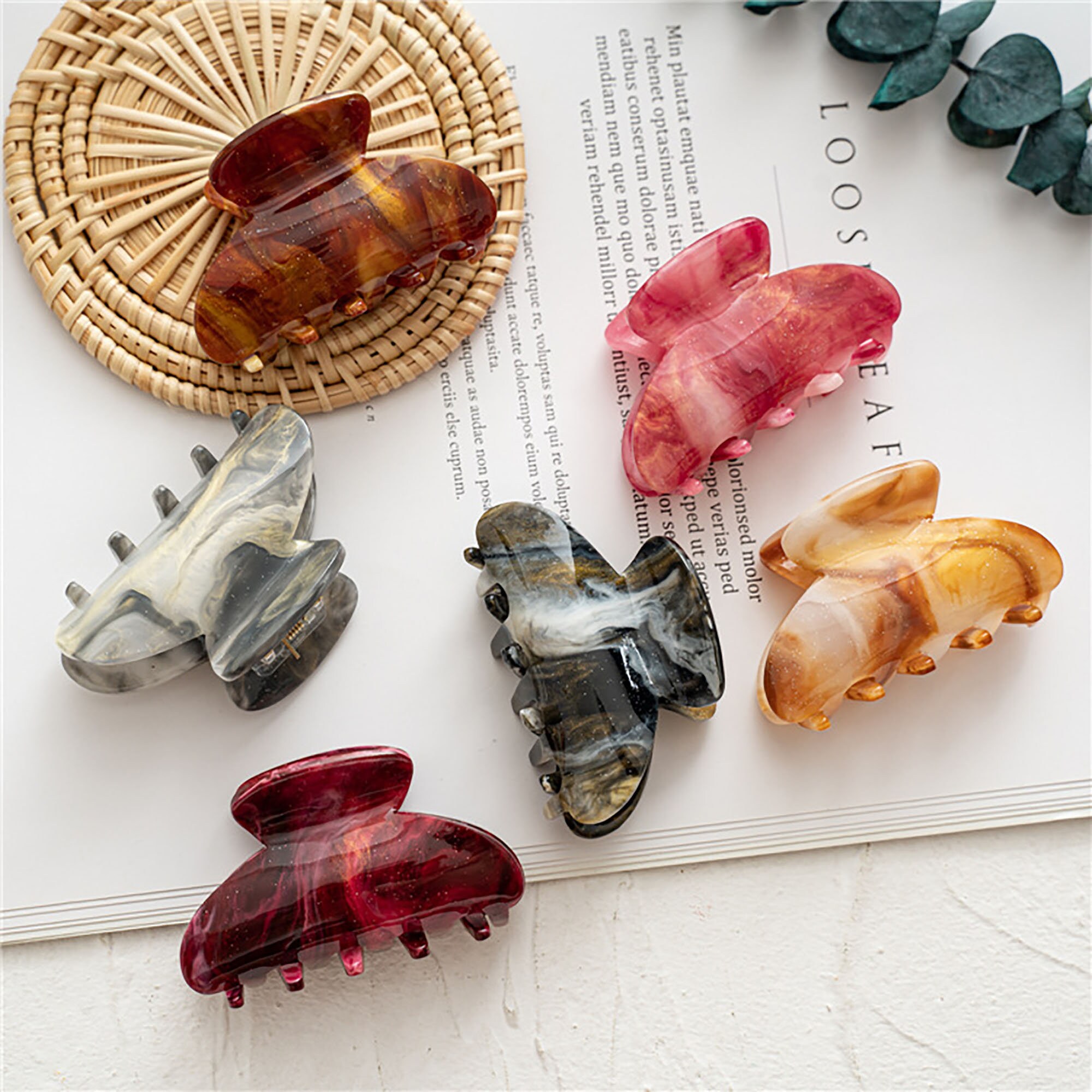 2021New Style Hair Claw Banana Clips Acetate Celluloid French Etsy