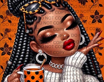Black Girl Magic, beautiful African American Woman PNG