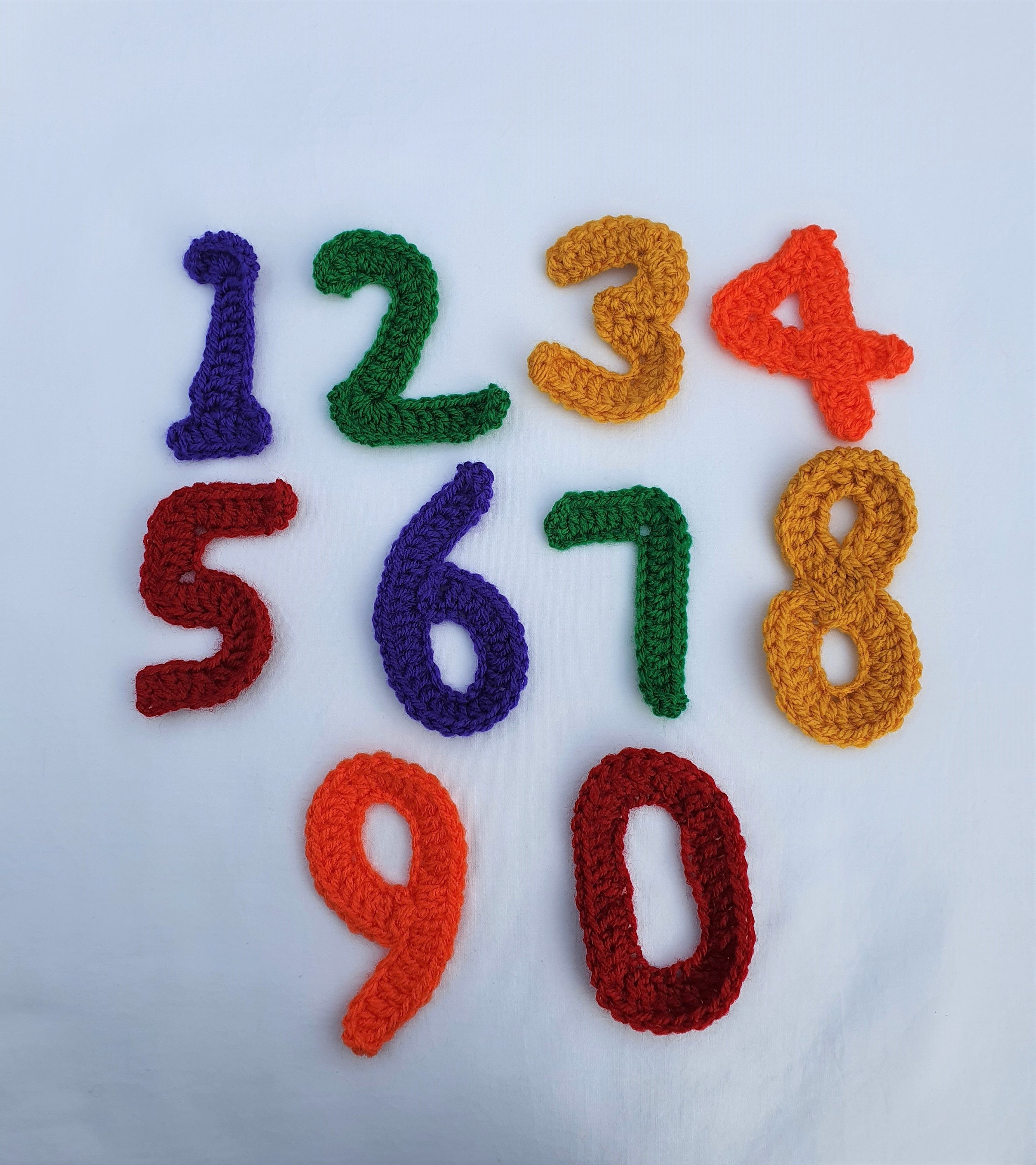 Set of 2 Large Crochet Numbers Number Applique Crochet Etsy UK