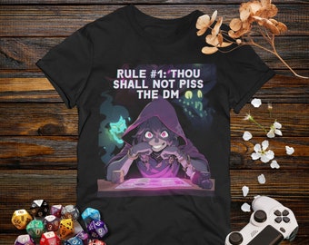 Dungeon Master T-Shirt - "Rule#1: Thou Shall Not Piss the DM" Tee - Gifts for Dungeon Masters - Dungeons and Dragons