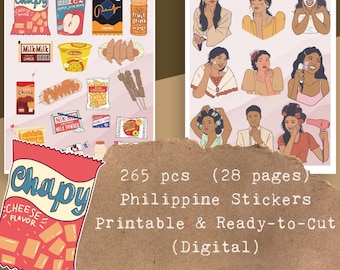 265 DIGITAL Philippine Sticker Pack | Pinoy Stickers | Printable & Ready to Cut Philippines Stickers | Transparent Copy