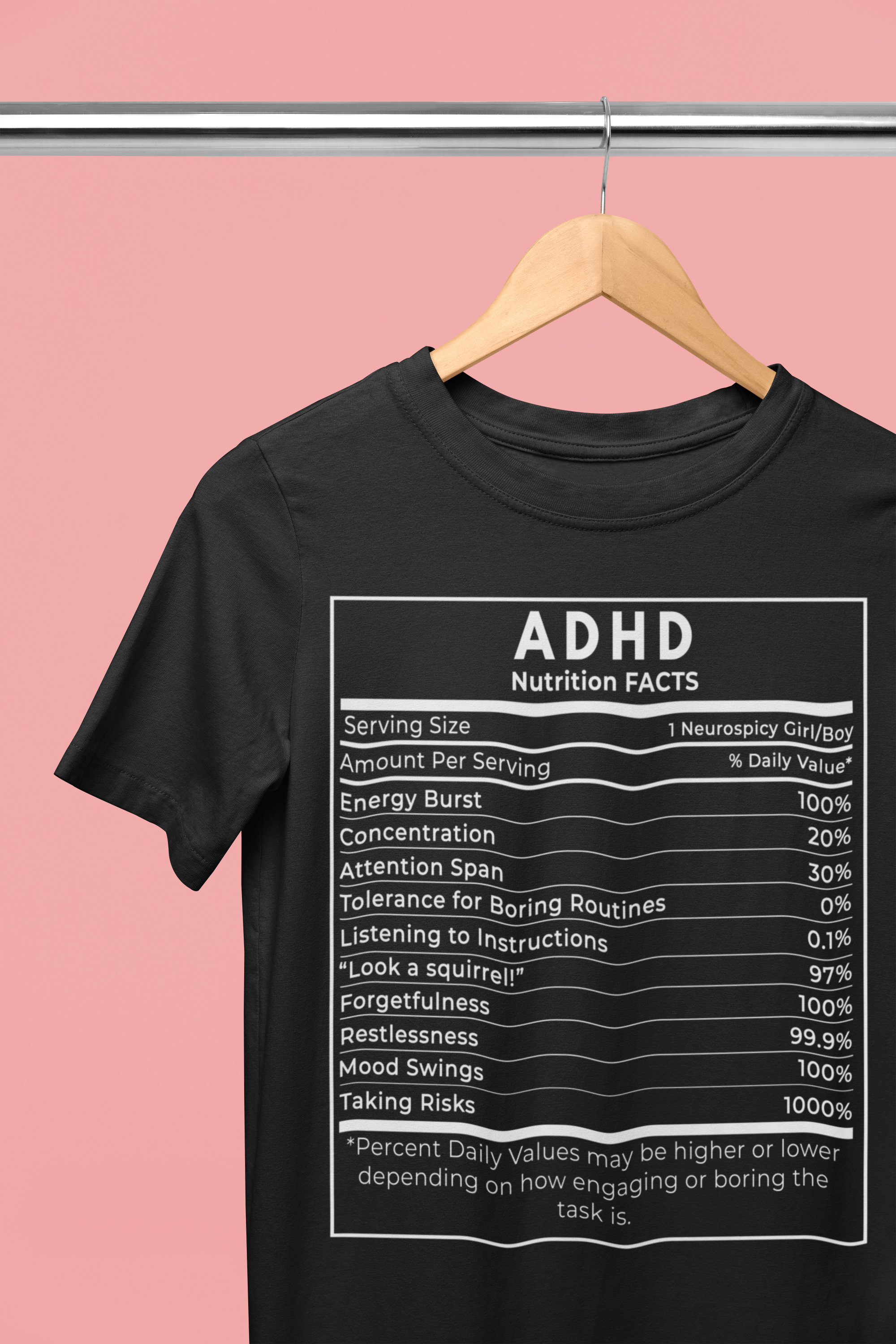ADHD Funny Nutrifacts T-shirt - Adhd Nutrition Facts - Adhd T