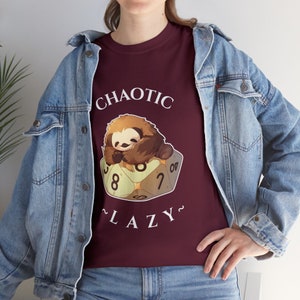 D&D T-shirt - &quot;Chaotic Lazy&quot; Tee - DnD Alignment Funny Shirt - DM&#39;s Gift, Dungeons and Dragons DnD Gift Shirt