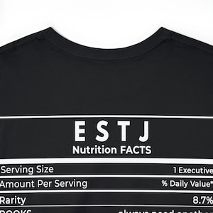 Black Navy Estj Nutrifact Unisex Heavy Cotton Tee - Estj Nutrifact Shirt for Gifts - Funny Gifts for Estj Personalities - Estj Gf BF
