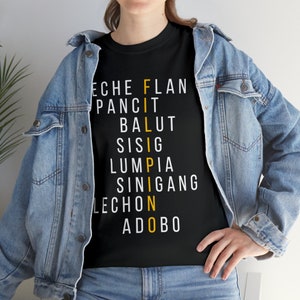 Filipino Cuisine T-shirt - Filipino Foods Minimalist Tee - Pinoy Gift - Sinigang Lechon Adobo Sisig Shirt - Filipino Filipina Gift