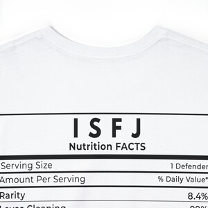 White Isfj Nutrifact Unisex Heavy Cotton Tee - Isfj Nutrifact Shirt for Gifts - Funny Gifts for Isfj Personalities - Isfj Gf BF gift
