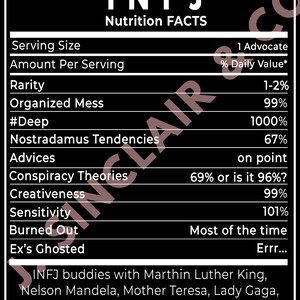 INFJ Nutrition Facts T-Shirt